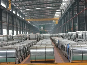 Warehouse of galvanized steel coils