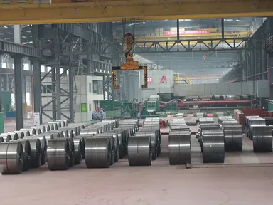 Warehouse of cold rolled steel coils